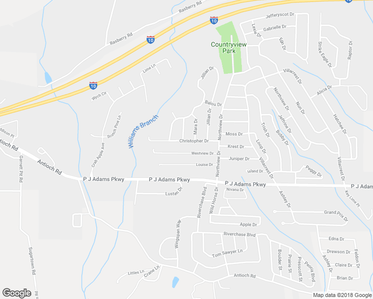 map of restaurants, bars, coffee shops, grocery stores, and more near 220 Westview Drive in Crestview