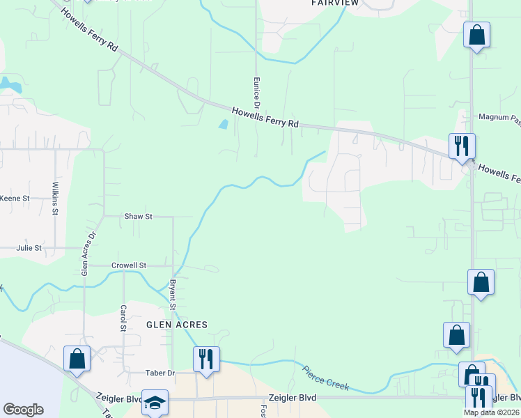 map of restaurants, bars, coffee shops, grocery stores, and more near 8303 Howells Ferry Road in Semmes