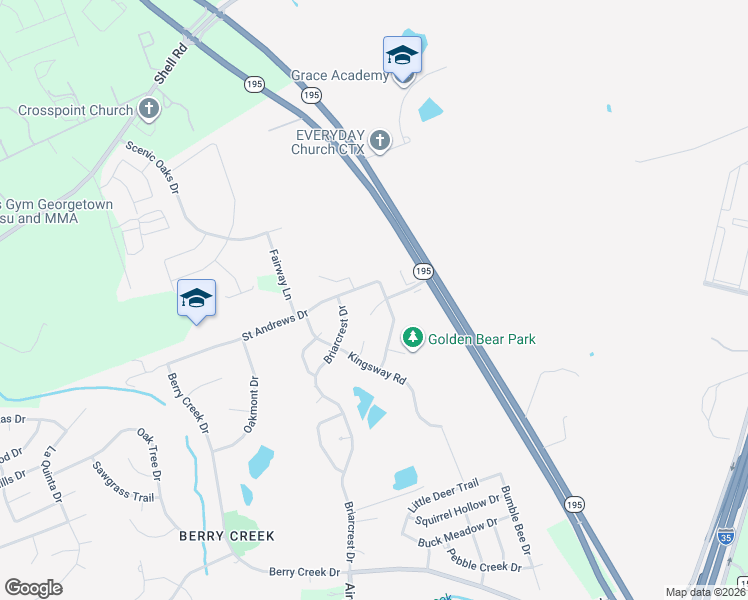 map of restaurants, bars, coffee shops, grocery stores, and more near 30618 Saint Andrews Drive in Georgetown