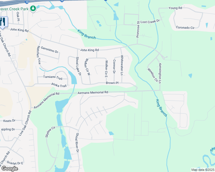 map of restaurants, bars, coffee shops, grocery stores, and more near 402 Brown Place in Crestview
