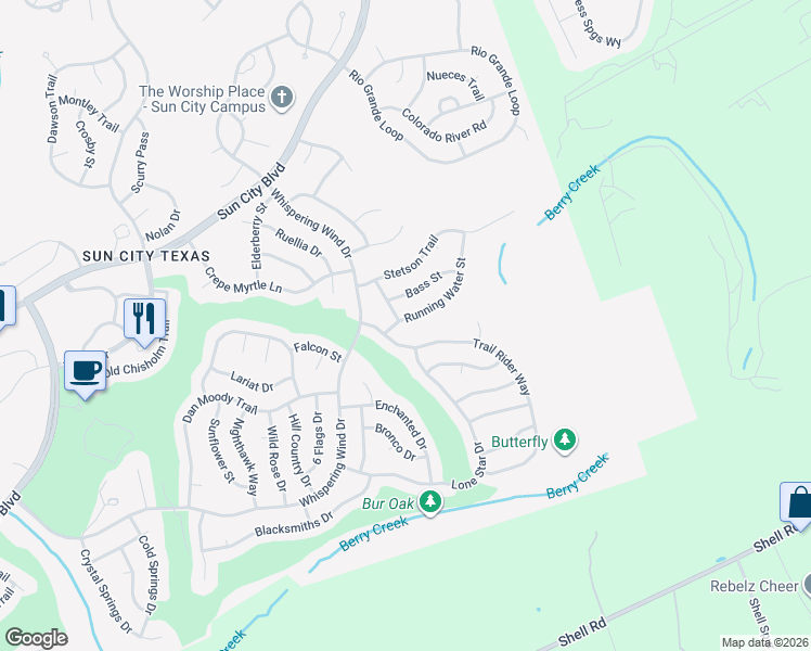 map of restaurants, bars, coffee shops, grocery stores, and more near 103 Running Water Street in Georgetown