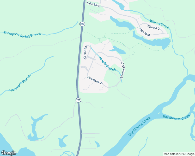 map of restaurants, bars, coffee shops, grocery stores, and more near 33610 Boardwalk Drive in Spanish Fort