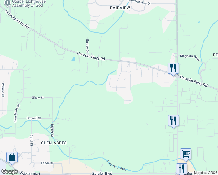 map of restaurants, bars, coffee shops, grocery stores, and more near 8205 Colleton Court South in Semmes
