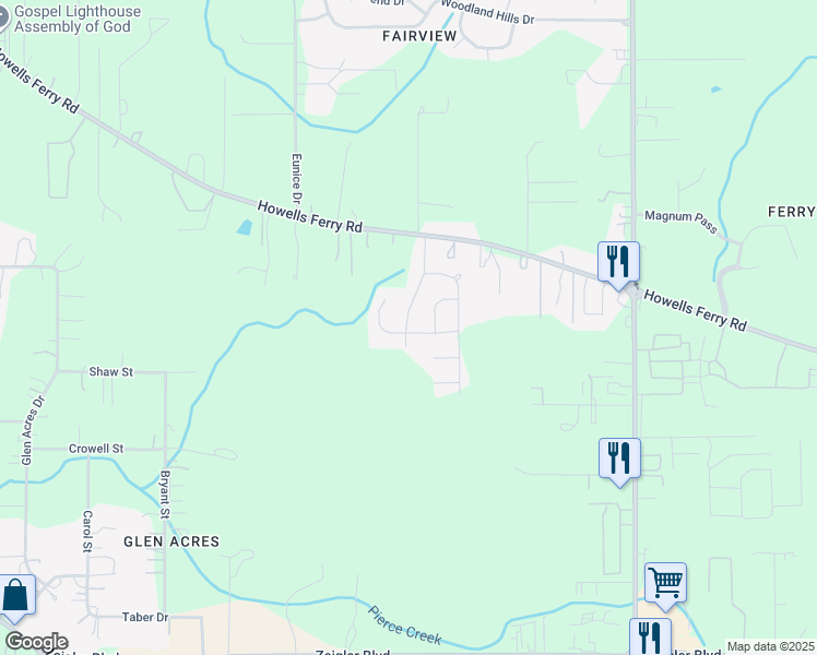 map of restaurants, bars, coffee shops, grocery stores, and more near 8205 Colleton Court South in Semmes