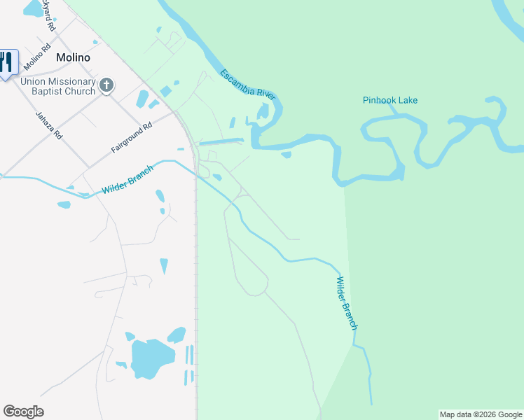 map of restaurants, bars, coffee shops, grocery stores, and more near 6542 River Bend Road in Molino