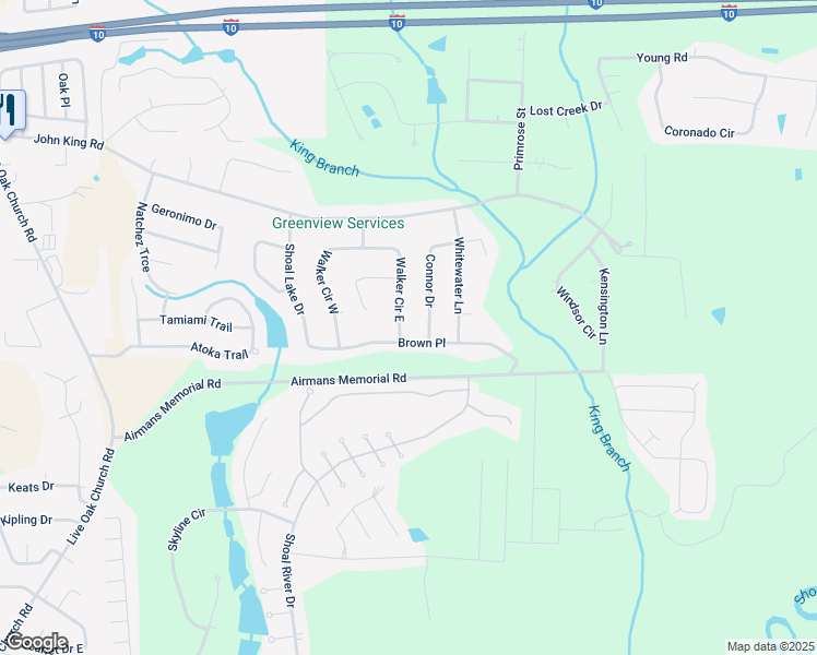 map of restaurants, bars, coffee shops, grocery stores, and more near 131 Walker Circle East in Crestview