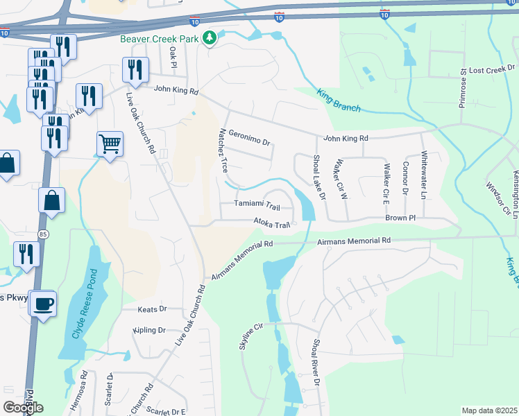 map of restaurants, bars, coffee shops, grocery stores, and more near 2830 Tamiami Trail in Crestview