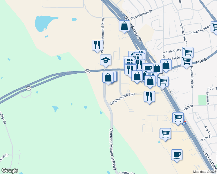 map of restaurants, bars, coffee shops, grocery stores, and more near 1600 Financial Plaza in Huntsville