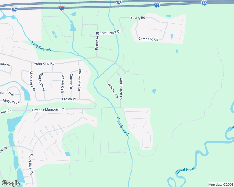 map of restaurants, bars, coffee shops, grocery stores, and more near 2980 Windsor Circle in Crestview