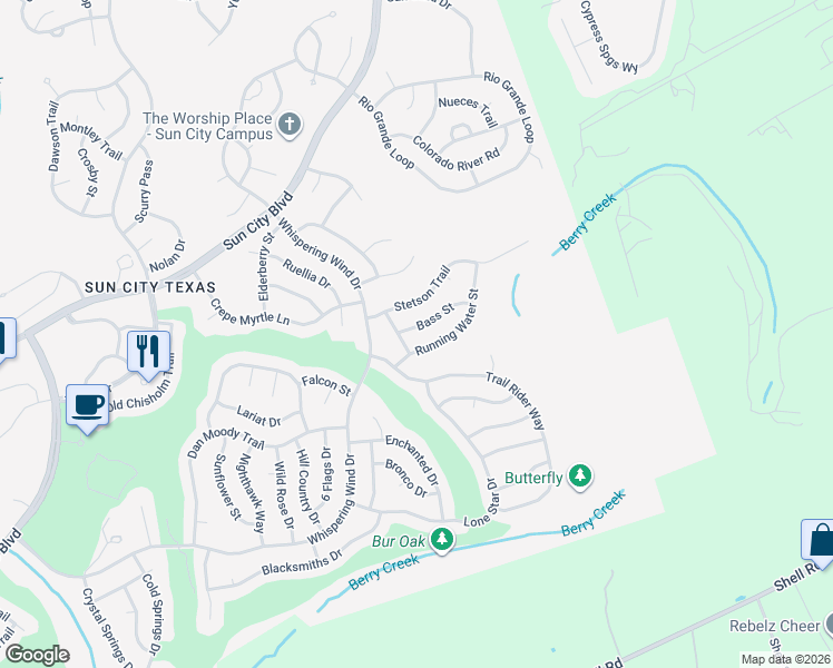 map of restaurants, bars, coffee shops, grocery stores, and more near 105 Bass Street in Georgetown