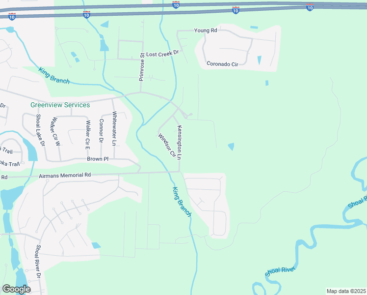 map of restaurants, bars, coffee shops, grocery stores, and more near 4865 Kensington Lane in Crestview