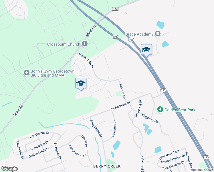 map of restaurants, bars, coffee shops, grocery stores, and more near 509 Treaty Oak Drive in Georgetown
