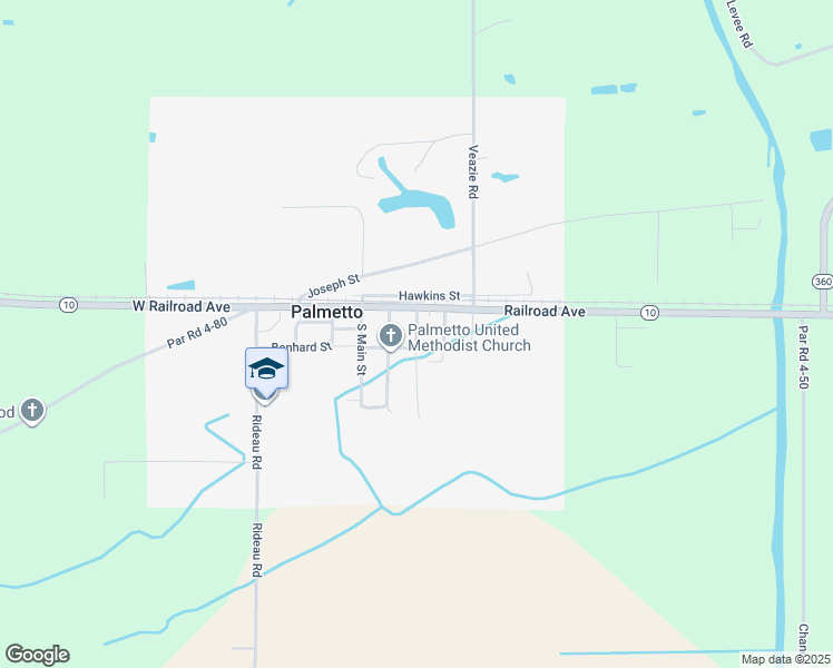 map of restaurants, bars, coffee shops, grocery stores, and more near 132 Charles Street in Palmetto