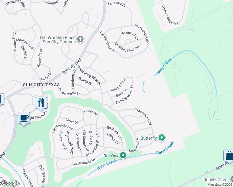 map of restaurants, bars, coffee shops, grocery stores, and more near 108 Bass Street in Georgetown