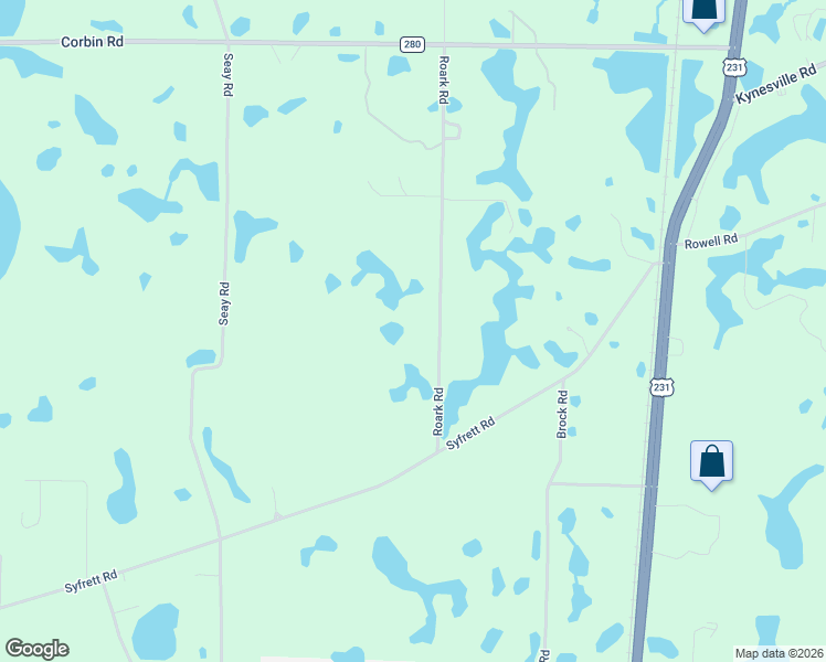 map of restaurants, bars, coffee shops, grocery stores, and more near 2069 Roark Road in Cottondale