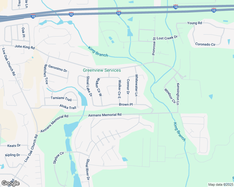 map of restaurants, bars, coffee shops, grocery stores, and more near 116 Walker Circle East in Crestview
