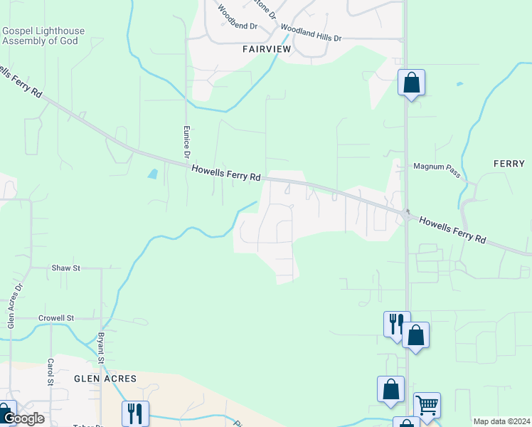 map of restaurants, bars, coffee shops, grocery stores, and more near Colleton Drive in Semmes