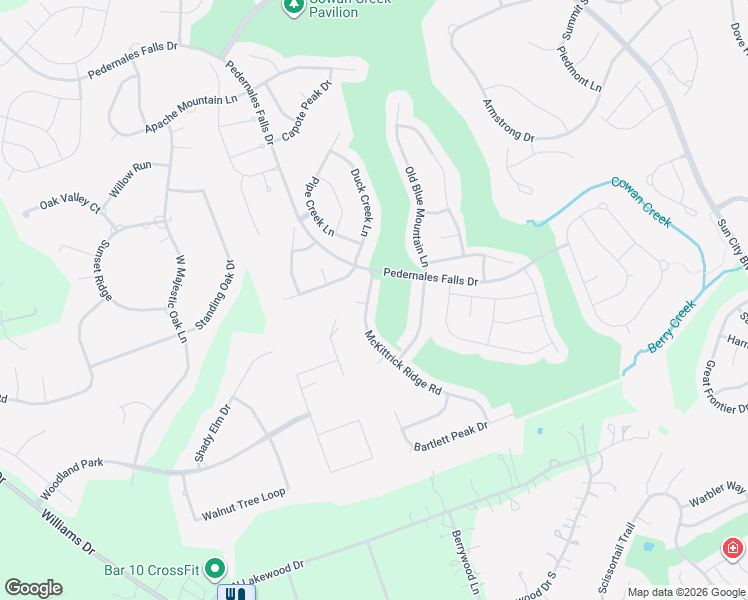 map of restaurants, bars, coffee shops, grocery stores, and more near 203 McKittrick Ridge Road in Georgetown