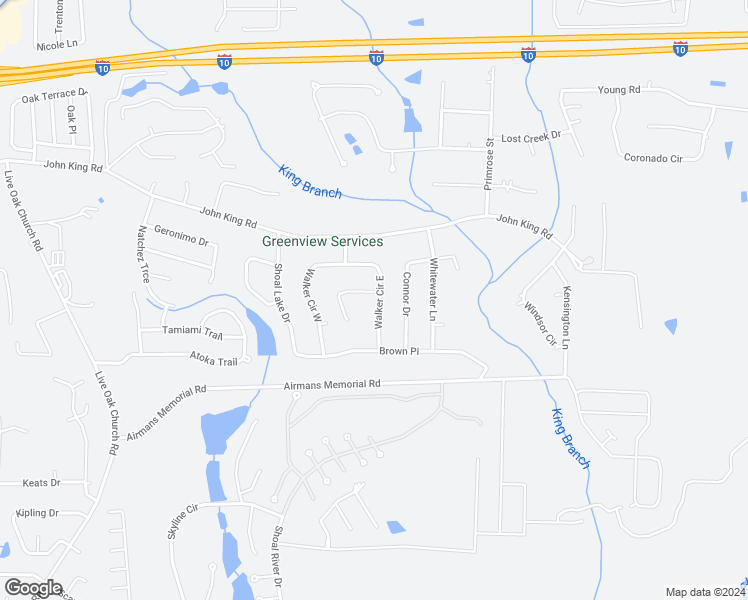 map of restaurants, bars, coffee shops, grocery stores, and more near 112 Walker Circle East in Crestview