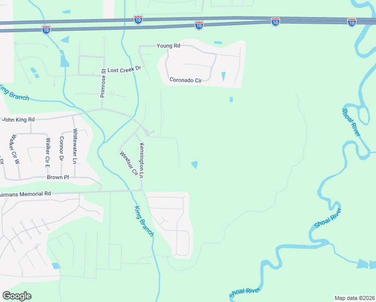 map of restaurants, bars, coffee shops, grocery stores, and more near 540 John King Road in Crestview