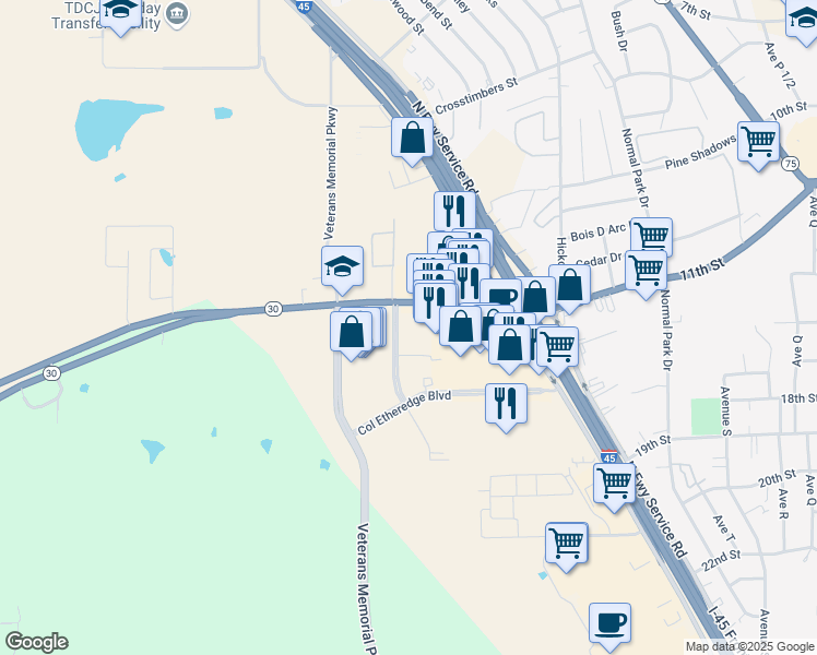 map of restaurants, bars, coffee shops, grocery stores, and more near 3 Financial Plaza in Huntsville