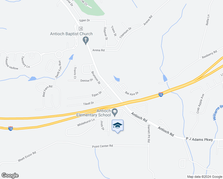 map of restaurants, bars, coffee shops, grocery stores, and more near 4788 Antioch Road in Crestview