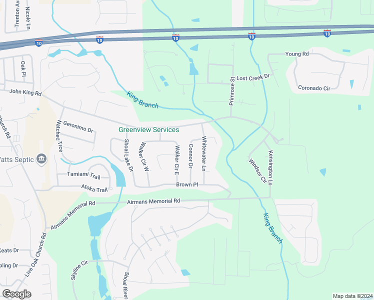 map of restaurants, bars, coffee shops, grocery stores, and more near 4724 Connor Drive in Crestview