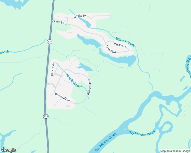 map of restaurants, bars, coffee shops, grocery stores, and more near 34283 Farrington Lane in Spanish Fort
