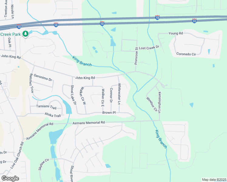 map of restaurants, bars, coffee shops, grocery stores, and more near 4725 Connor Drive in Crestview