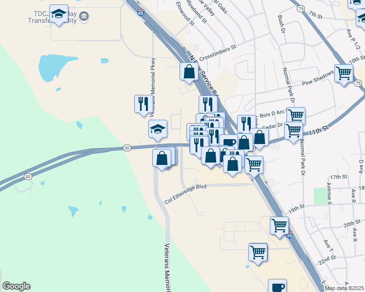map of restaurants, bars, coffee shops, grocery stores, and more near 1600 Financial Plaza in Huntsville