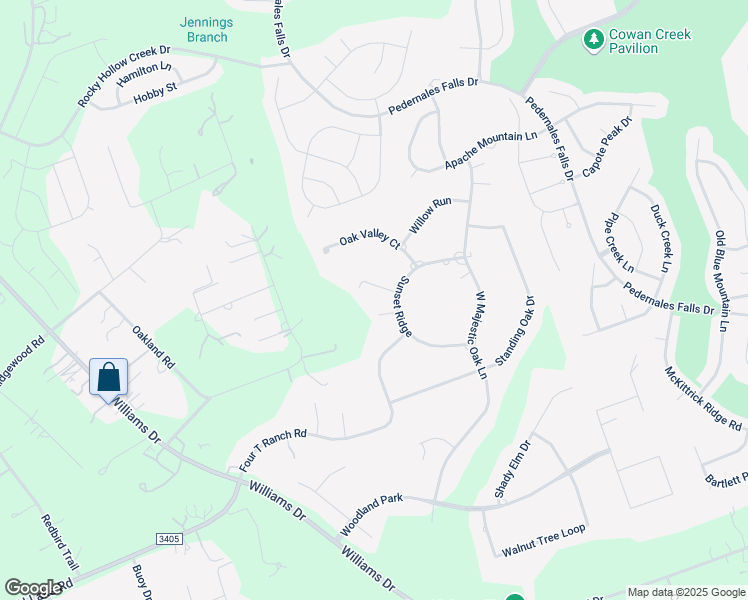 map of restaurants, bars, coffee shops, grocery stores, and more near 105 Cactus Bend Cove in Georgetown