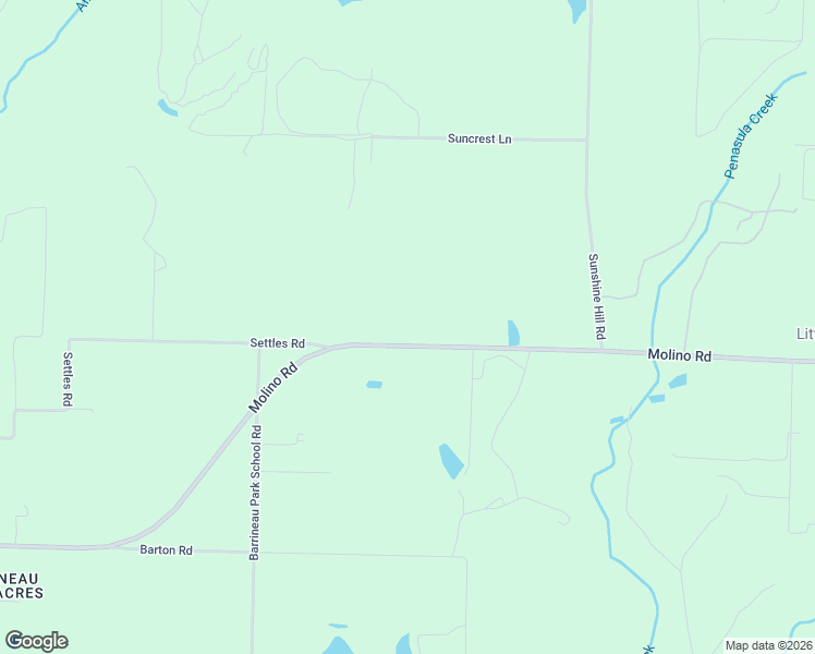 map of restaurants, bars, coffee shops, grocery stores, and more near 4300 Molino Road in Molino