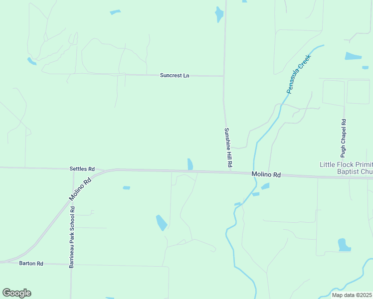 map of restaurants, bars, coffee shops, grocery stores, and more near 4010 Molino Road in Molino