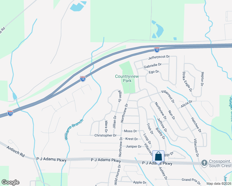 map of restaurants, bars, coffee shops, grocery stores, and more near 457 Jillian Drive in Crestview