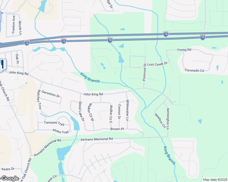 map of restaurants, bars, coffee shops, grocery stores, and more near 374 John King Road in Crestview