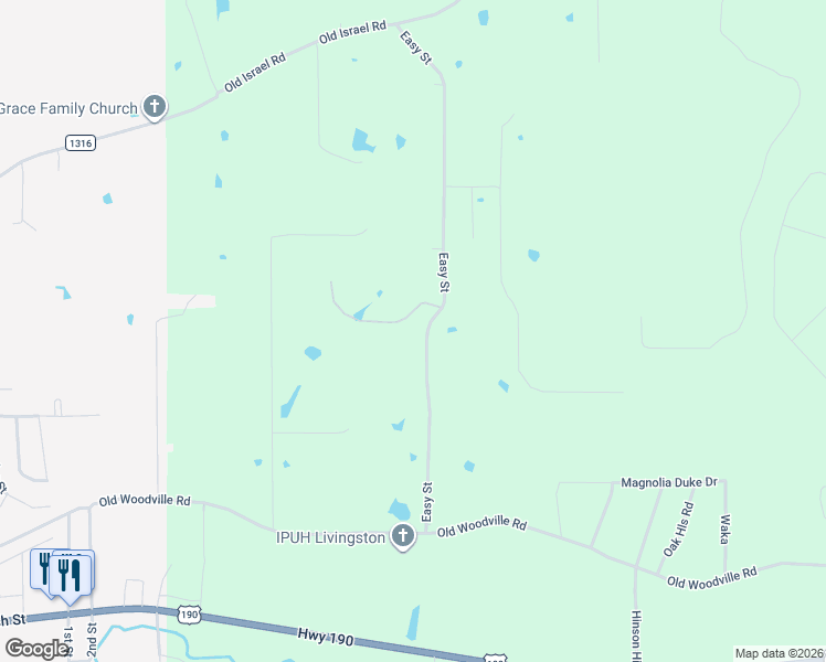 map of restaurants, bars, coffee shops, grocery stores, and more near 951 Easy Street in Livingston