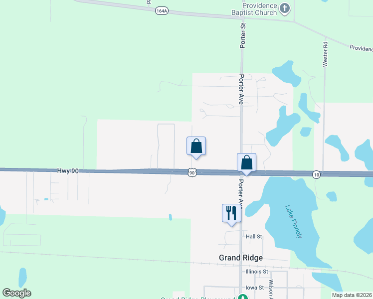 map of restaurants, bars, coffee shops, grocery stores, and more near 2185 Ashleigh Avenue in Grand Ridge