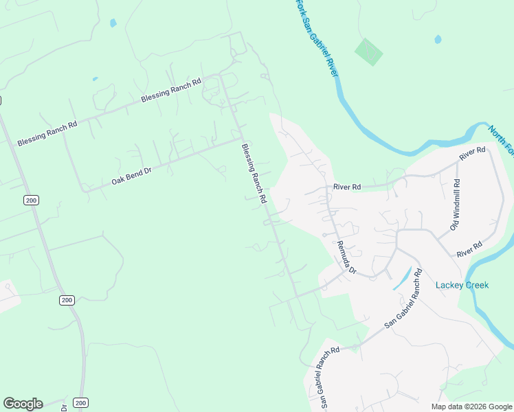 map of restaurants, bars, coffee shops, grocery stores, and more near 524 Blessing Ranch Road in Liberty Hill