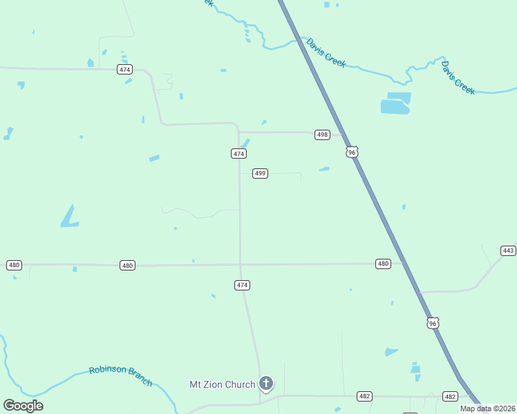 map of restaurants, bars, coffee shops, grocery stores, and more near 4325 County Road 474 in Kirbyville