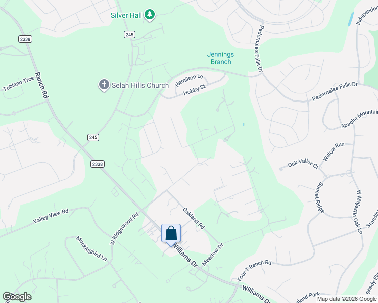 map of restaurants, bars, coffee shops, grocery stores, and more near 217 East Ridgewood Road in Georgetown