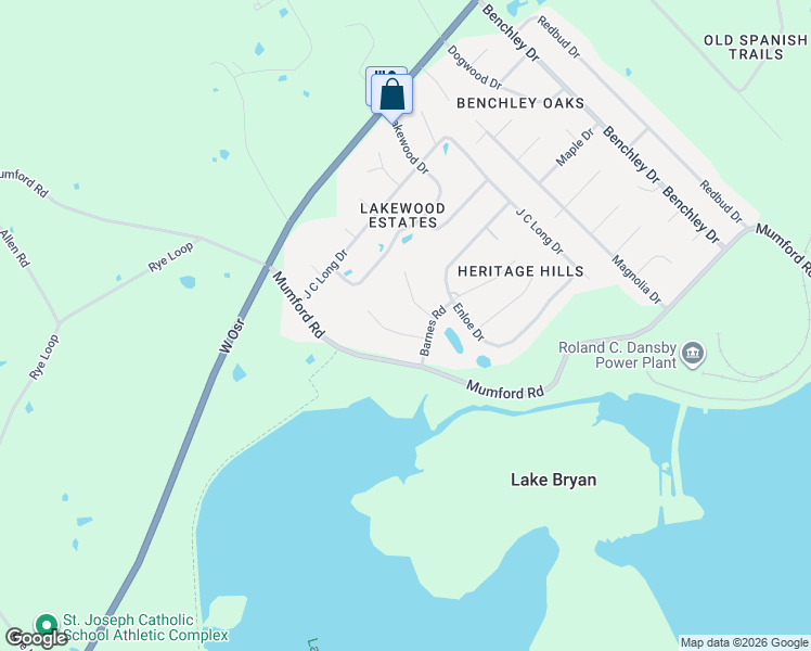 map of restaurants, bars, coffee shops, grocery stores, and more near 6022 Mount Hope in Bryan