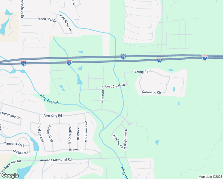 map of restaurants, bars, coffee shops, grocery stores, and more near 3016 Lost Creek Drive in Crestview