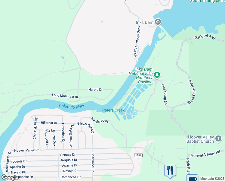 map of restaurants, bars, coffee shops, grocery stores, and more near 170 Harold Drive in Burnet