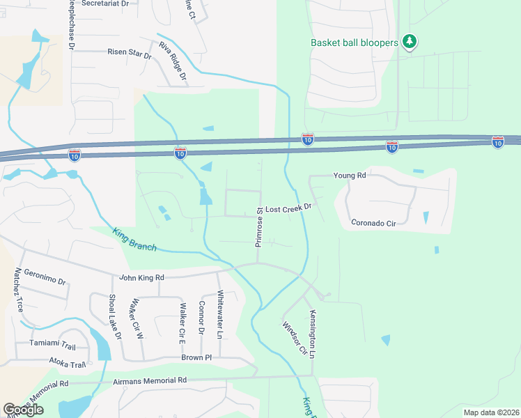 map of restaurants, bars, coffee shops, grocery stores, and more near 4809 Primrose Street in Crestview