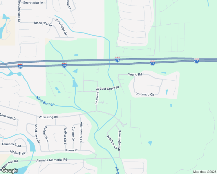 map of restaurants, bars, coffee shops, grocery stores, and more near 3016 Lost Creek Drive in Crestview