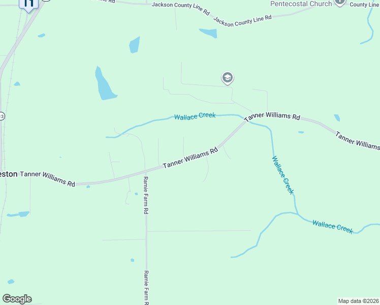 map of restaurants, bars, coffee shops, grocery stores, and more near 26200-26304 Brooklyn Ln in Lucedale