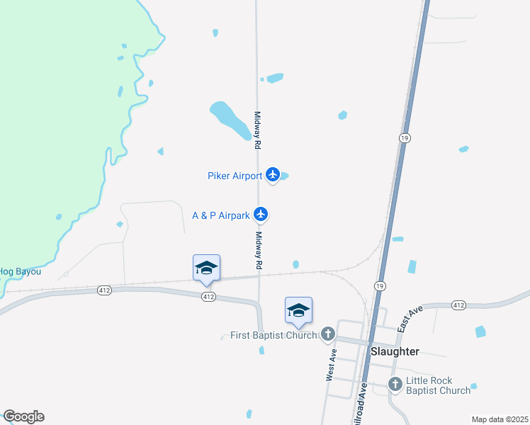 map of restaurants, bars, coffee shops, grocery stores, and more near 1015 Midway Road in Slaughter
