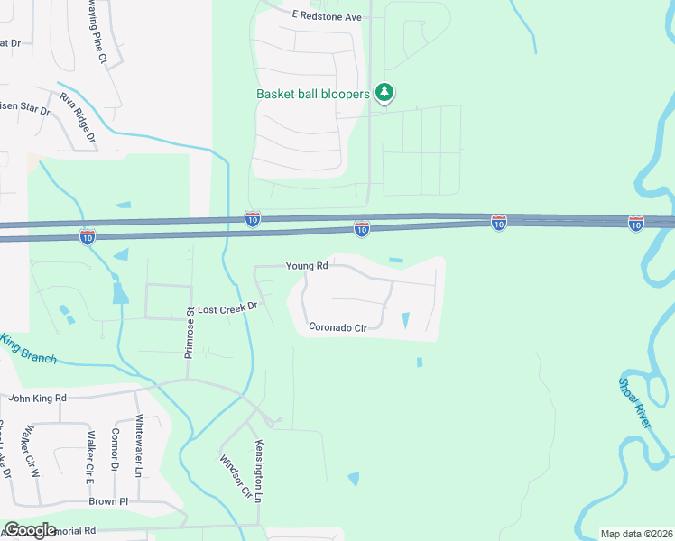 map of restaurants, bars, coffee shops, grocery stores, and more near 4803 Young Road in Crestview