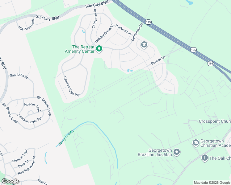 map of restaurants, bars, coffee shops, grocery stores, and more near 741 Bonnet Lane in Georgetown