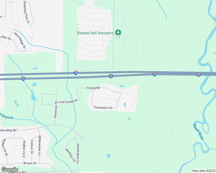 map of restaurants, bars, coffee shops, grocery stores, and more near 4808 Young Road in Crestview